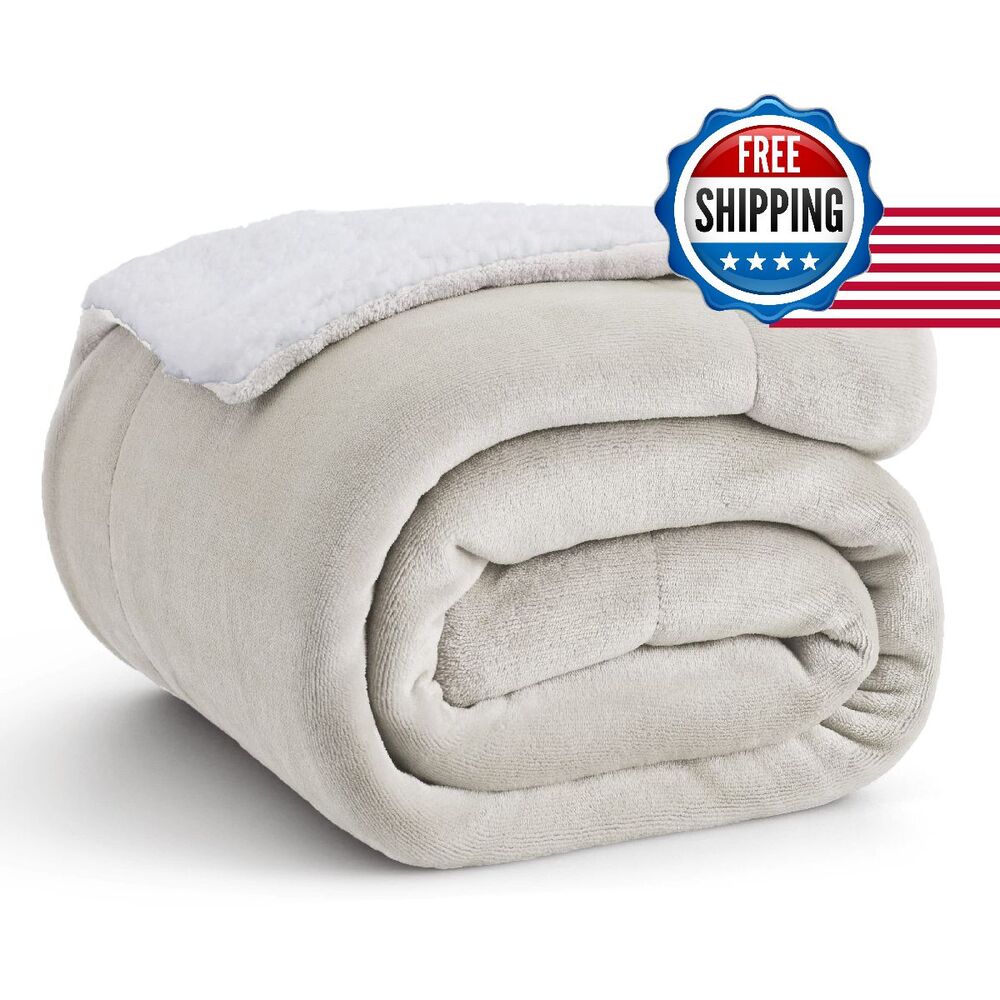 Gentlesoft Sherpa Fleece Throw Blanket For Couch Non-Heated